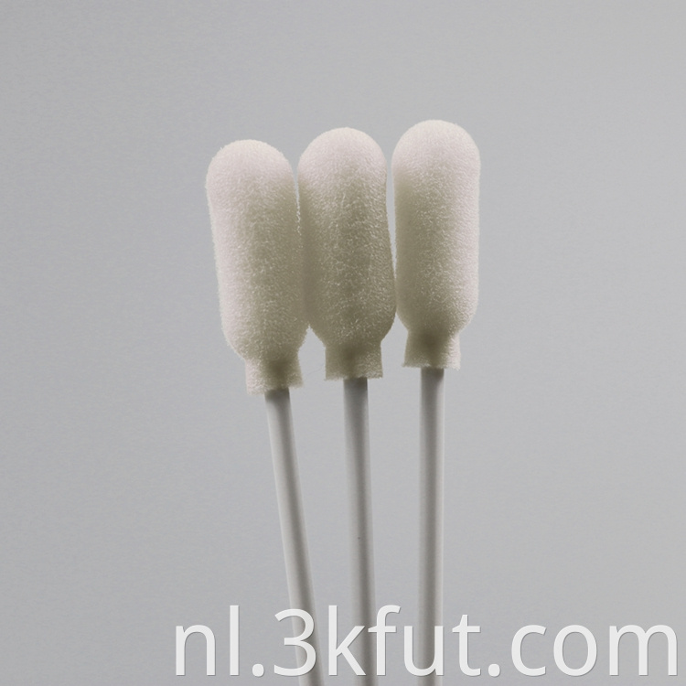 White PP Stick Foam Tip Swab